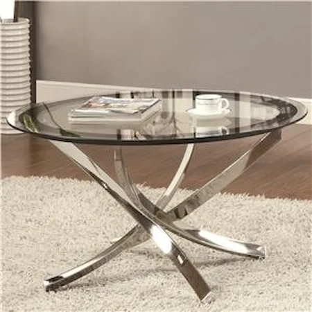 Cocktail Table w/ Tempered Glass Top